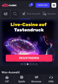 Woocasino mobile App