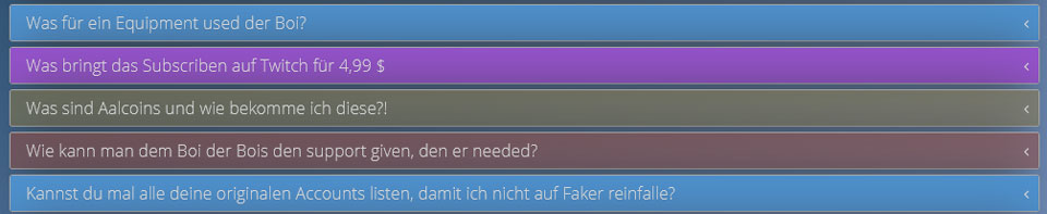 Einige Fragen aus dem FAQ Bereich der Bibaboy Website.