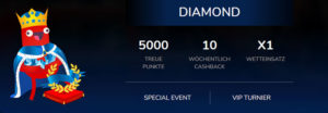 Überblick über das Oshi.io VIP Paket Diamond