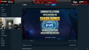 Vorschaubild von TrainwrecksTV wie er bei Razor Shark den Bonus gewinnt