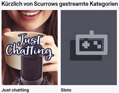 Scurrows Twitch Kategorien